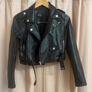 Ashley By 26 International Black Faux Leather Biker Jacket